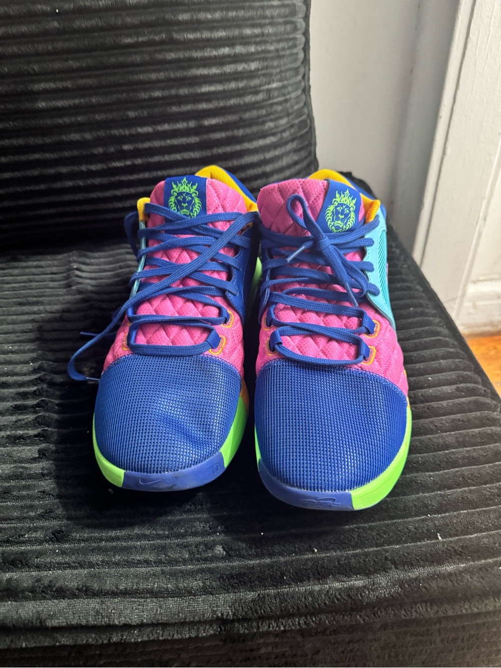 Nike Boys Multicolor Athletic Shoes - Blue/Pink/Neon Green